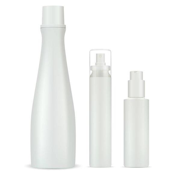 Kozmetikai sampon, permetező, adagolószivattyú palack - Vektor, kép