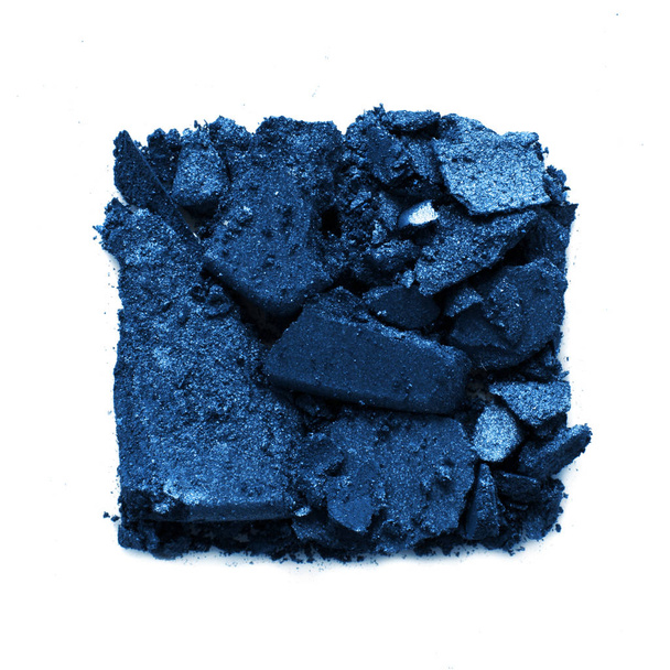 Eyeshadow sample isolated on white background. Color of the year 2020 Classic Blue. - Image - Photo, Image