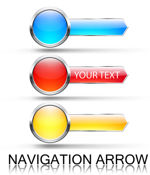 Colorful navigation arrows. Vector set - Διάνυσμα, εικόνα