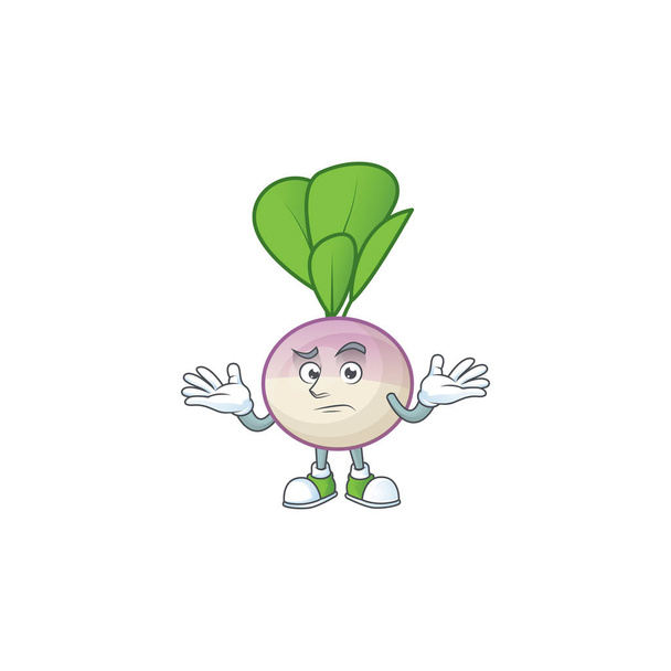 Cool Grinning of turnip mascot cartoon style - Vektor, kép