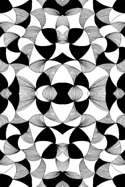 Siyah beyaz grafikler. Geometrik şekiller. Vektör illüstrasyonu - Vektör, Görsel