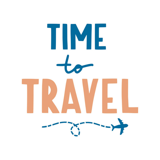 Time to travel lettering - Вектор, зображення