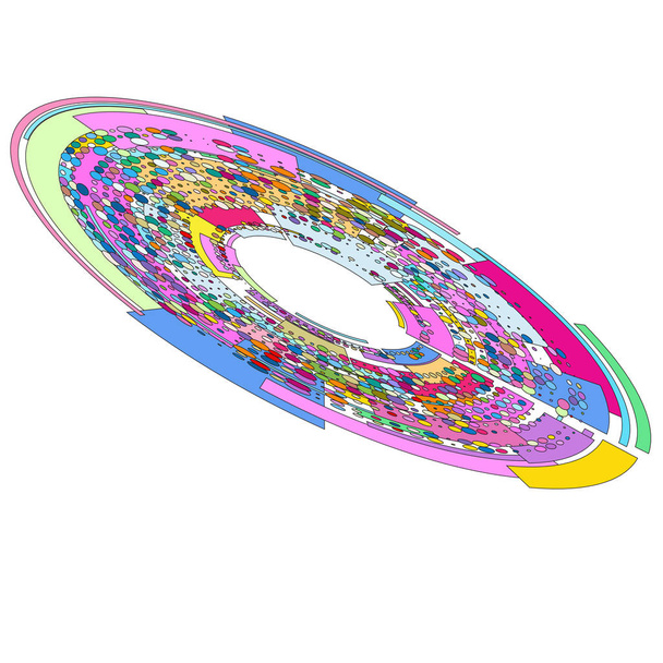 farbiger 3D-Kreis mit geometrischen Formen - Vektor, Bild
