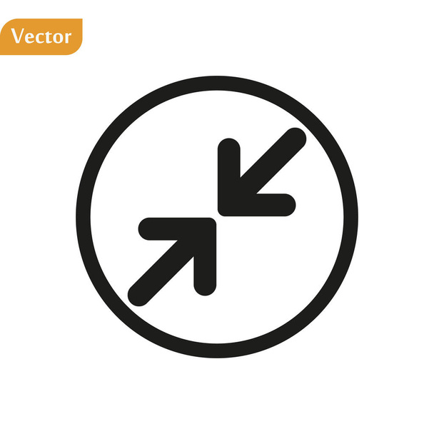 Circle, minimize icon vector, minimize solid illustration, pictogram isolated on black eps10 - Vector, Image