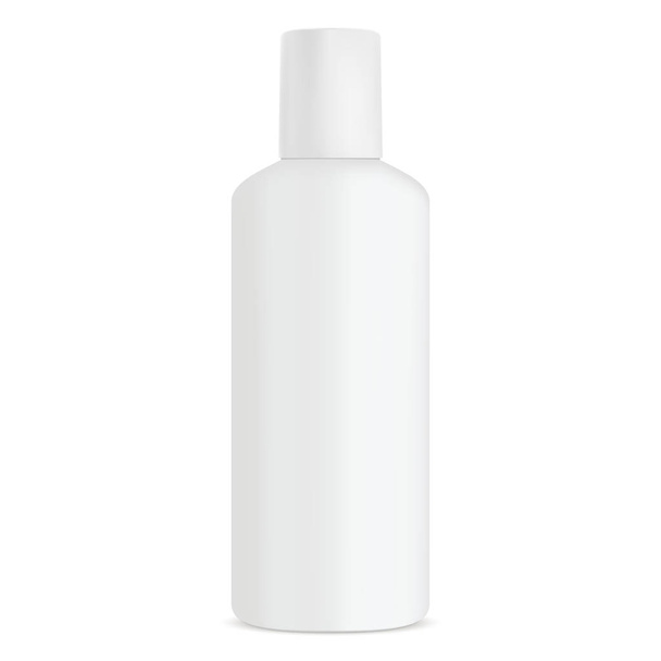 Butelka szampon kosmetyczny biały produkt. 3d Makieta - Wektor, obraz