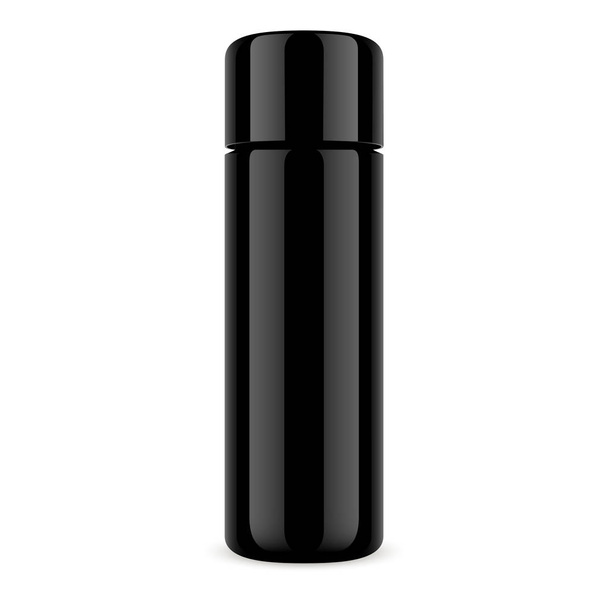 Black Cosmetic Bottle. Dry Shampoo Jar Mockup. - Vector, Image