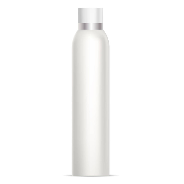Botella de spray para el cabello. Mockup cosmético de aluminio de la lata
 - Vector, Imagen