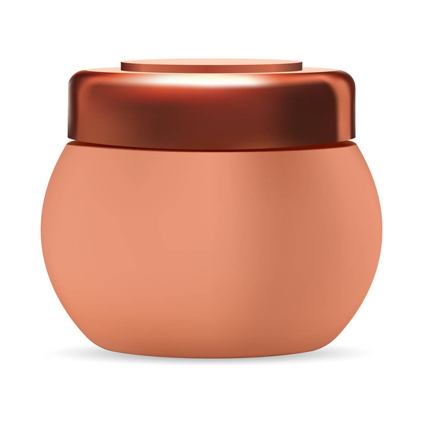 Brown Cream Jar. Plastic Container. Vector Blank - Vetor, Imagem