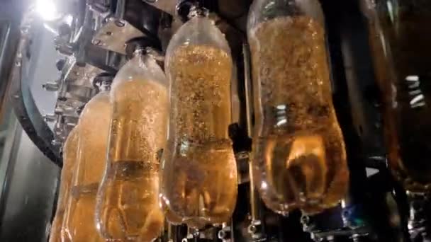 Produktionslinie einer Fabrik zur Abfüllung von Flüssigkeiten, Getränken, Getränken, Alkohol. - Filmmaterial, Video