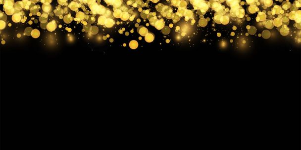 Textuur achtergrond abstract zwart en gouden Glitter en elegant voor Kerstmis. Stof wit. Gloeiende magische stofdeeltjes. Magisch concept. Abstracte achtergrond met bokeh effect. - Vector, afbeelding