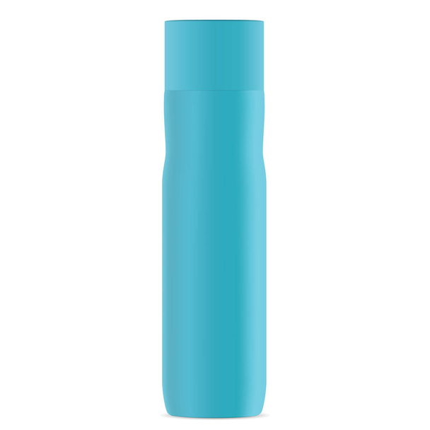Deodorant Spray Bottle. Blue Aerosol Tube Mockup. - Vector, Image