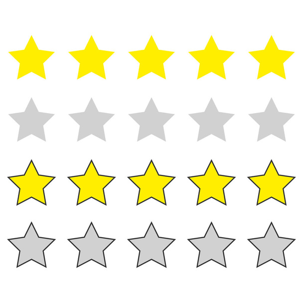 Star rating on a white background. Vector illustartion - Вектор,изображение