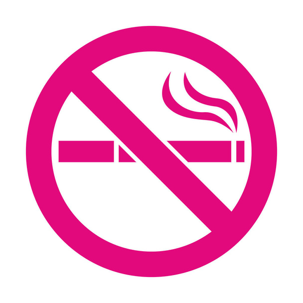 Pare de fumar parar de fumar símbolo sinal. Pictograma de cigarro. Ícone vetorial rosa II
. - Vetor, Imagem