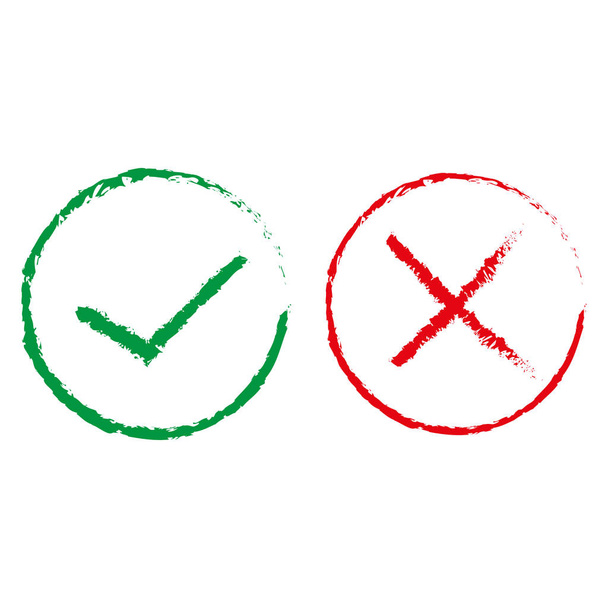 Checkmark cancel or approve reject icon on white background - Vektor, obrázek