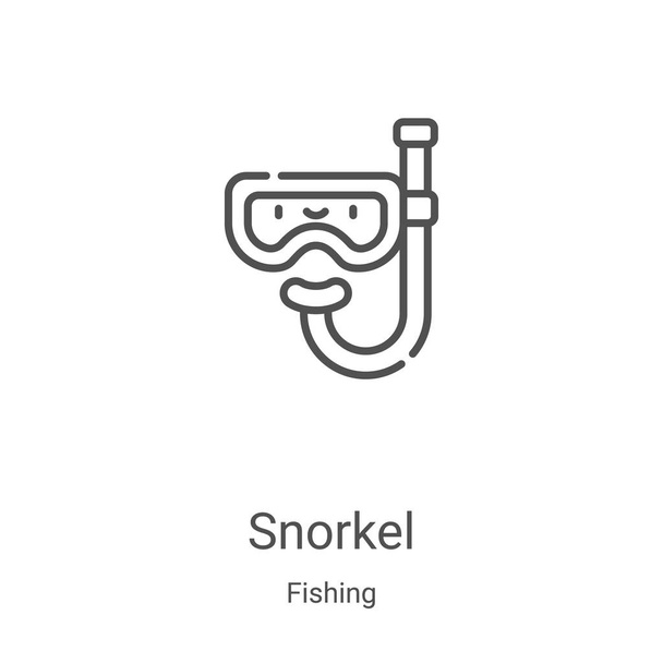 Balıkçılık koleksiyonundan şnorkel ikonu vektörü. İnce şnorkel ana hatları ikon vektör çizimi. Web ve mobil uygulamalarda kullanmak için doğrusal sembol, logo, yazdırma ortamı - Vektör, Görsel