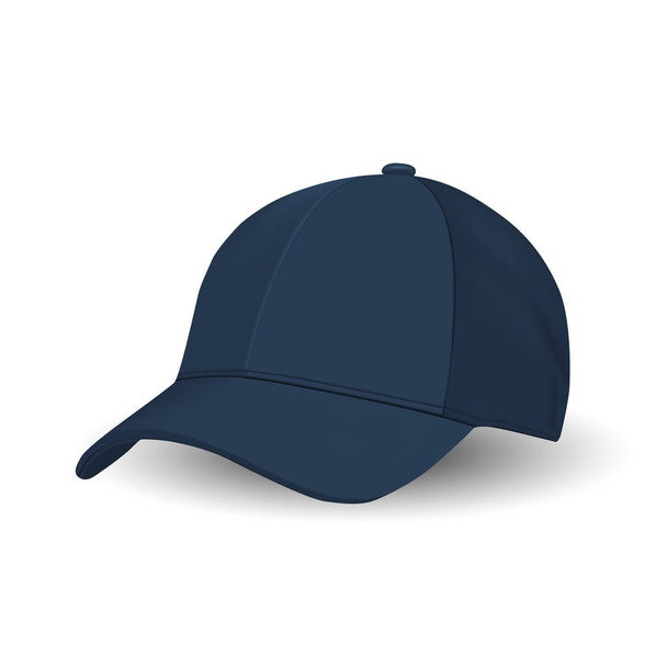 青い野球帽、スポーツ帽子ベクトルテンプレート. - ベクター画像