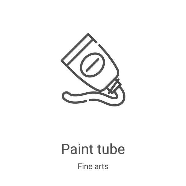 Paint tube icon vector from fine arts collection. Thin line Paint tube outline icon vector illustration. Linear symbol for use on web and mobile apps, logo, print media - Vector, Image
