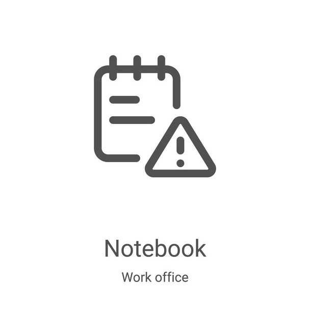 vettoriale icona notebook dalla collezione ufficio di lavoro. Illustrazione vettoriale icona contorno notebook linea sottile. Simbolo lineare per l'utilizzo su applicazioni web e mobili, logo, supporti di stampa
 - Vettoriali, immagini