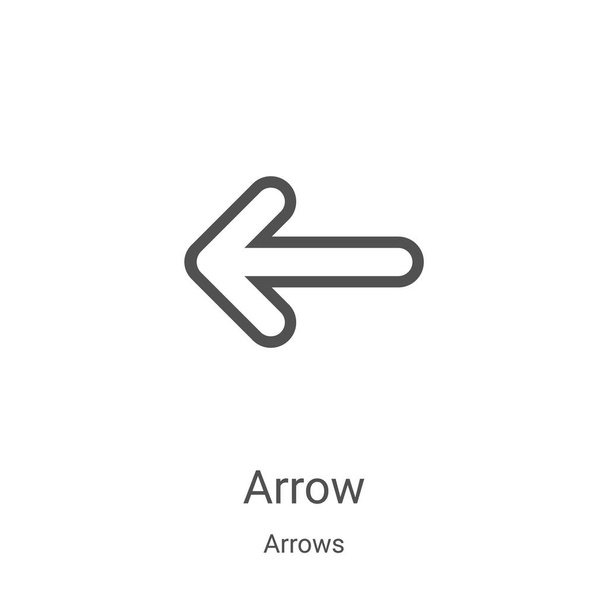 arrow icon vector from arrows collection. Thin line arrow outline icon vector illustration. Linear symbol for use on web and mobile apps, logo, print media - Vettoriali, immagini