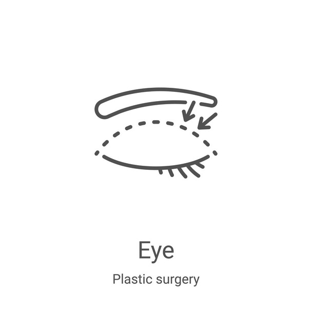 Augensymbolvektor aus der Sammlung plastischer Chirurgie. Thin Line Eye Outline Icon Vektor Illustration. Lineares Symbol für Web- und Mobile-Apps, Logo, Printmedien - Vektor, Bild