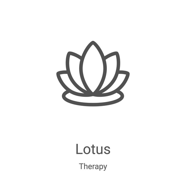 lotus icon vector from therapy collection. Thin line lotus outline icon vector illustration. Linear symbol for use on web and mobile apps, logo, print media - Vector, Image