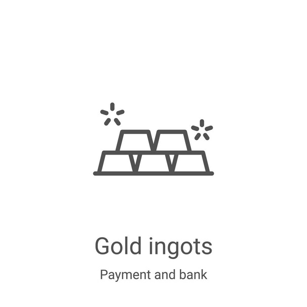Gold Ingots icône vecteur de paiement et de collecte bancaire. Ligne mince Gold Ingots illustration vectorielle d'icône de contour. Symbole linéaire pour utilisation sur applications web et mobiles, logo, médias imprimés
 - Vecteur, image