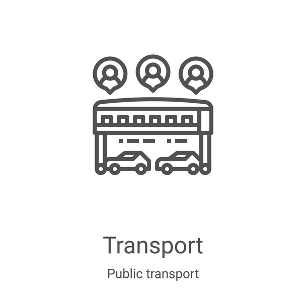 transport icoon vector van het openbaar vervoer collectie. Dunne lijn vervoer overzicht pictogram vector illustratie. Lineair symbool voor gebruik op web- en mobiele apps, logo, printmedia - Vector, afbeelding