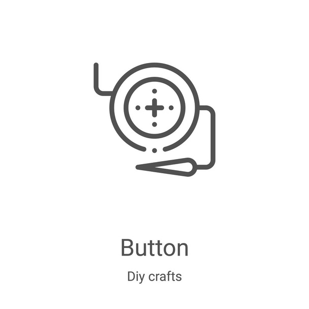 button icon vector from diy crafts collection. Thin line button outline icon vector illustration. Linear symbol for use on web and mobile apps, logo, print media - Vector, Image
