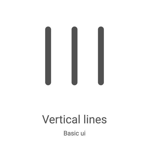 lignes verticales icône vecteur de la collection ui de base. Ligne mince lignes verticales contour icône vectoriel illustration. Symbole linéaire pour utilisation sur applications web et mobiles, logo, médias imprimés
 - Vecteur, image