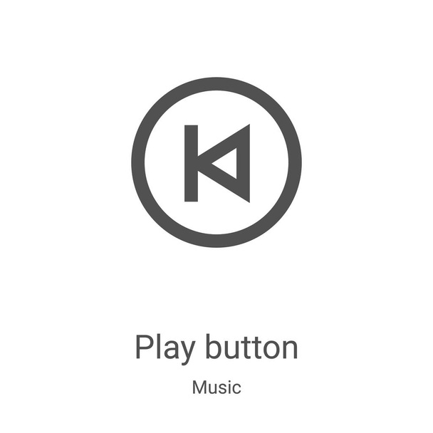 Play-Taste Symbolvektor aus der Musiksammlung. dünne Linie Play-Taste umreißt Symbol-Vektor-Illustration. Lineares Symbol für Web- und Mobile-Apps, Logo, Printmedien - Vektor, Bild