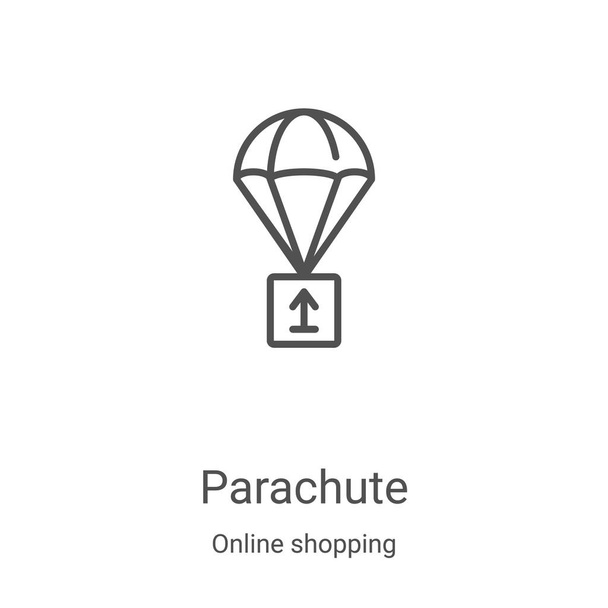 parachute icône vecteur de la collection achats en ligne. Illustration vectorielle d'icône de contour de parachute de ligne mince. Symbole linéaire pour utilisation sur applications web et mobiles, logo, médias imprimés
 - Vecteur, image
