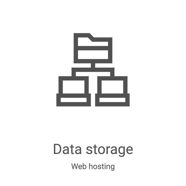 data storage icon vector from web hosting collection. Thin line data storage outline icon vector illustration. Linear symbol for use on web and mobile apps, logo, print media - Vector, Image