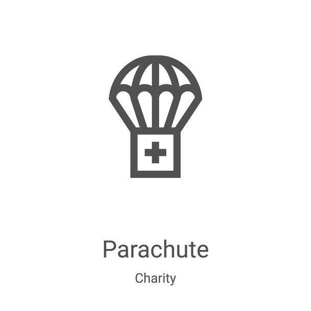 parachute icône vecteur de la collecte de charité. Illustration vectorielle d'icône de contour de parachute de ligne mince. Symbole linéaire pour utilisation sur applications web et mobiles, logo, médias imprimés
 - Vecteur, image