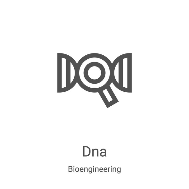 dna icon vector from bioengineering collection. Thin line dna outline icon vector illustration. Linear symbol for use on web and mobile apps, logo, print media - Vector, Image