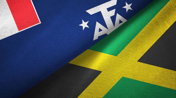 French Southern and Antarctic Lands and Jamaica two flags - Photo, Image