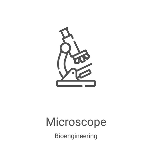 mikroszkóp ikon vektor biomérnöki gyűjteményből. Vékony vonal mikroszkóp vázlat ikon vektor illusztráció. Lineáris szimbólum webes és mobil alkalmazásokhoz, logóhoz, nyomtatott médiához - Vektor, kép