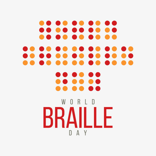 Vektor illusztráció a január 4-i Braille világnap témájáról. - Vektor, kép