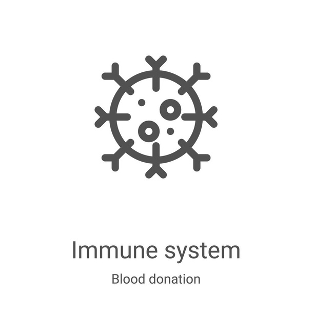 vetor de ícone do sistema imunológico da coleção de doação de sangue. Linha fina sistema imunológico esboço ícone vetor ilustração. Símbolo linear para uso em aplicativos web e móveis, logotipo, mídia impressa
 - Vetor, Imagem