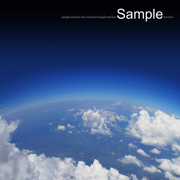 撮影空中、地球の曲率 - 写真・画像