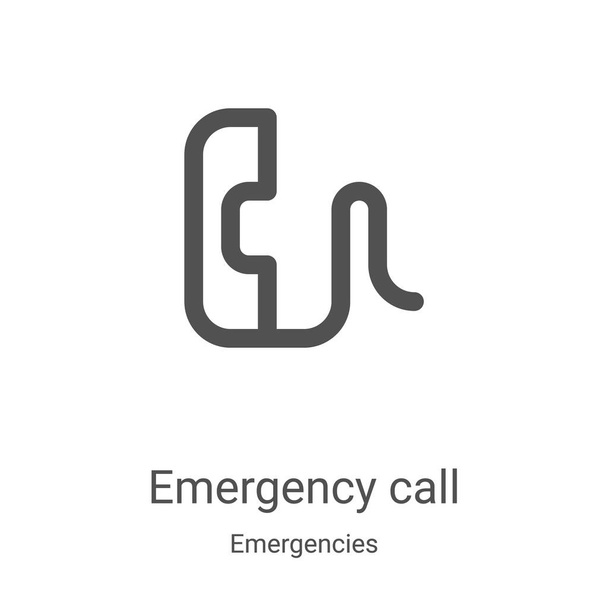 vector de icono de llamada de emergencia de recogida de emergencias. Ilustración de vector de icono de contorno de llamada de emergencia de línea delgada. Símbolo lineal para su uso en aplicaciones web y móviles, logotipo, medios impresos
 - Vector, imagen