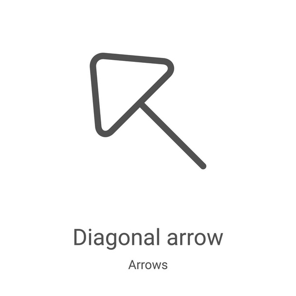 diagonal arrow icon vector from arrows collection. Thin line diagonal arrow outline icon vector illustration. Linear symbol for use on web and mobile apps, logo, print media - Vector, Image