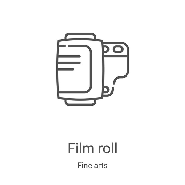 ταινία roll διάνυσμα εικονίδιο από τη συλλογή καλών τεχνών. Λεπτή γραμμή ταινία ρολό περίγραμμα εικονίδιο διάνυσμα εικονογράφηση. Γραμμικό σύμβολο για χρήση σε εφαρμογές web και mobile, λογότυπο, έντυπα μέσα - Διάνυσμα, εικόνα