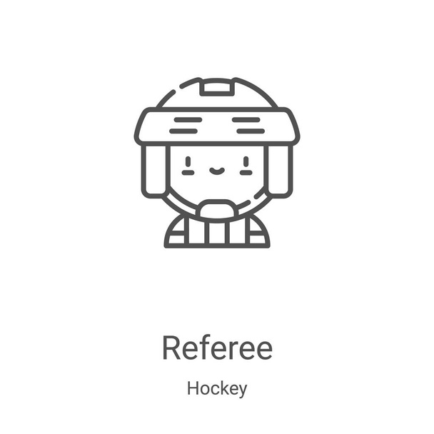 vettore icona dell'arbitro dalla collezione di hockey. Illustrazione del vettore icona contorno linea sottile arbitro. Simbolo lineare per l'utilizzo su applicazioni web e mobili, logo, supporti di stampa
 - Vettoriali, immagini
