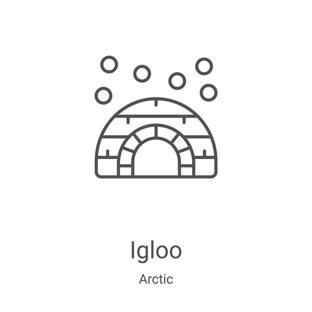 igloo icône vecteur de la collection arctique. Illustration vectorielle d'icône de contour igloo à ligne mince. Symbole linéaire pour utilisation sur applications web et mobiles, logo, médias imprimés
 - Vecteur, image