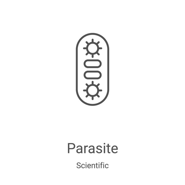 Parasiten-Symbolvektor aus der wissenschaftlichen Sammlung. dünne Linie Parasiten umreißen Symbol-Vektor-Illustration. Lineares Symbol für Web- und Mobile-Apps, Logo, Printmedien - Vektor, Bild