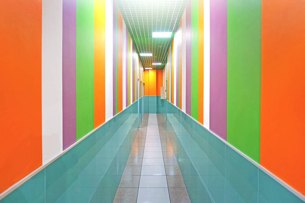 corridor with colorful wall - Фото, зображення
