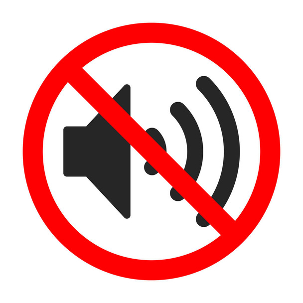 Vector sign of prohibition of a volume sound. - Vector, Image