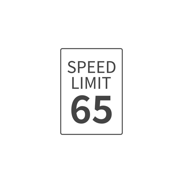 Limite de vitesse vectorielle 65 mi / h sur fond blanc isolé. Calques g
 - Vecteur, image