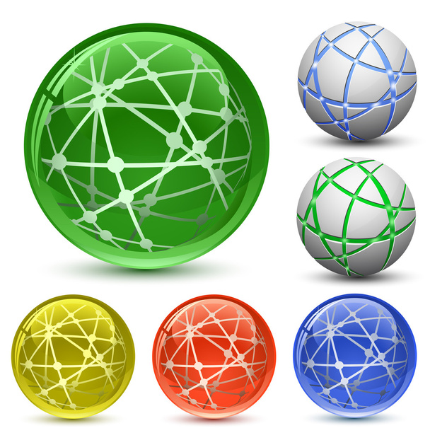 Conjunto de iconos de globo abstracto
. - Vector, imagen