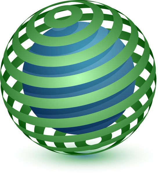 Abstract Globe Icon. Ribbon Around a Sphere. - Vector, Image